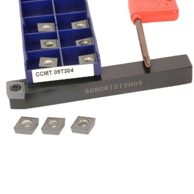 SCBCR1212H09 12*100mm CNC External Turning Holder + 10Pcs CCMT09T304 NN Inserts