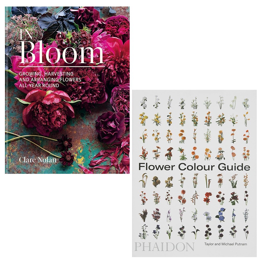 In Bloom Clare Nolan (HB), Flower Colour Guide Taylor Putnam 2 Books Set