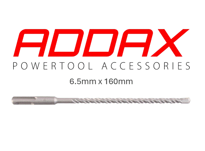 2 Pack-Addax Tradesman SDS Hammer Bit for Concrete,Brick or Stone- 6.5mm x 160mm