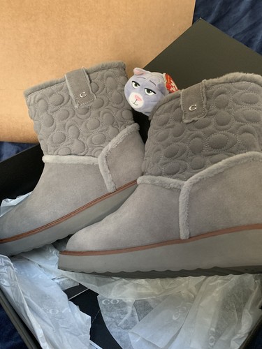 COACH Ivy Boot Heather Grey SUEDE 