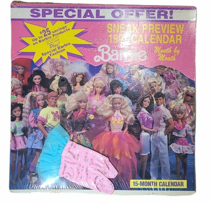 Vintage RARE Barbie Doll 1991 Calendar Free Dress Enclosed Vintage RARE Barbie Doll 1991 Calendar Free Dress Enclosed