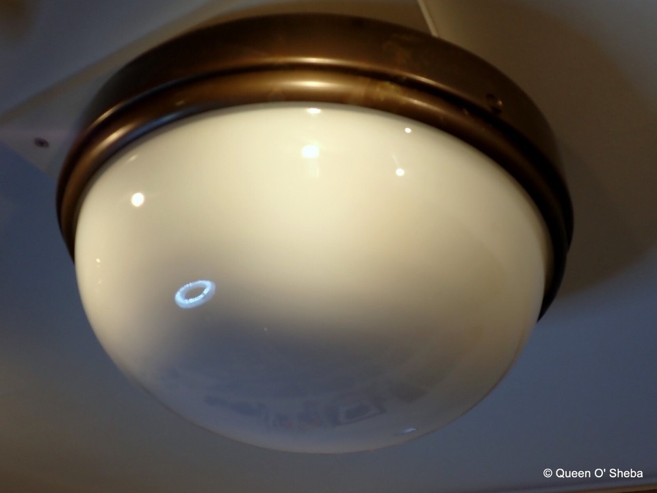 Opaline Bronze Light Ceiling Art Deco Large Round Full Moon eBay