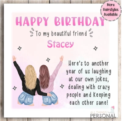 Funny Best Friend Birthday Card Bestie Joke Best Friends Sarcastic Personalised