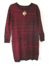 New H by Halston Double Knit Sweater Dress XXS Bordeaux A281394 Women YV1