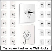 Transparent Adhesive Sticky Hooks Heavy Duty Wall Hanging Seamless Hooks Hangers
