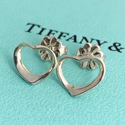 TIFFANY Elsa Peretti Open Heart Earrings Silver 925