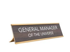 LEMONSODA Novelty Desk Sign (General Manager of the Universe) - Brown/Gold