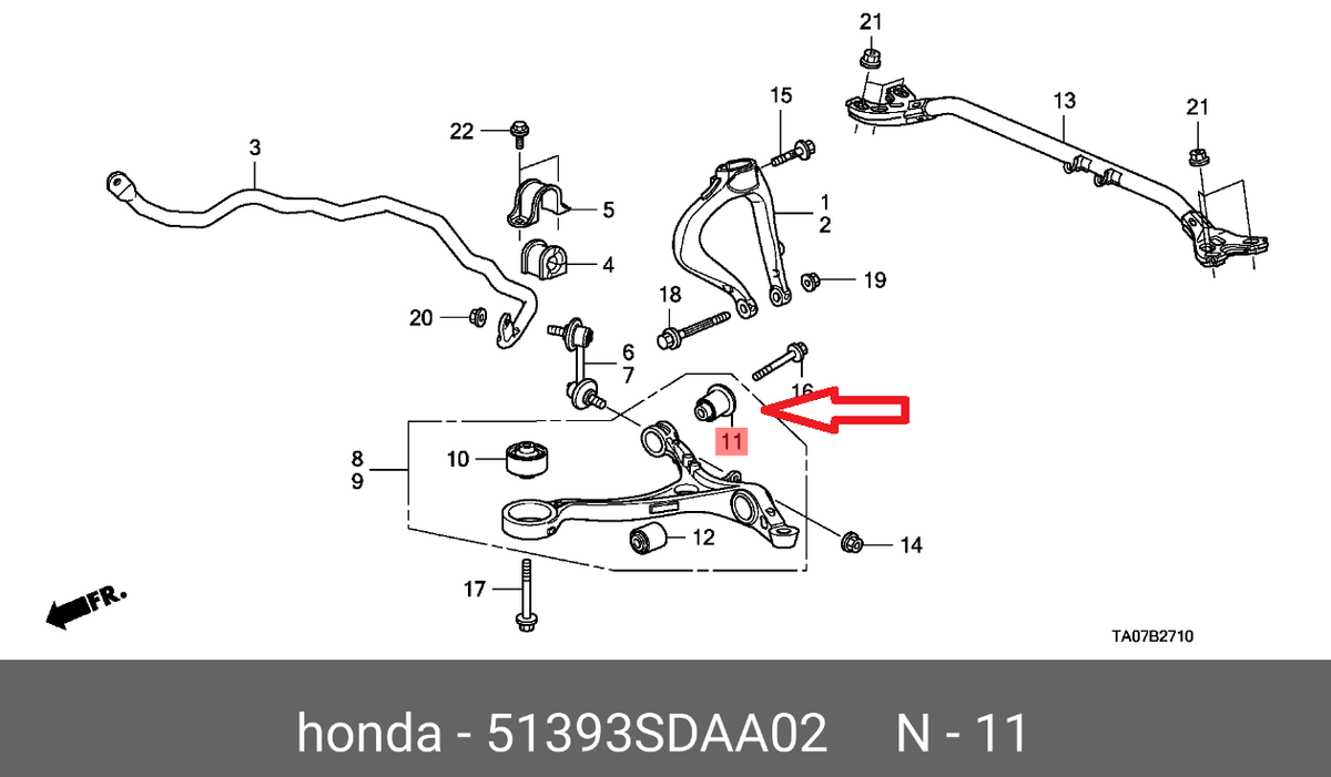 Fit For Honda CR-V 51393-SDA-A02 OEM Part Lower Control Arm Rear