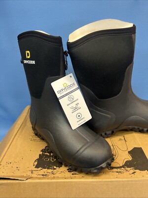 Drycode Multi Seasonal Rubber Boots Black Waterproof Insulated Womens Size 7
