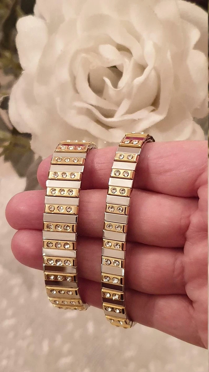 Swarovski Diamond Statement bracelet Silver Jewelry 24k Gold Lady Gift Handmade