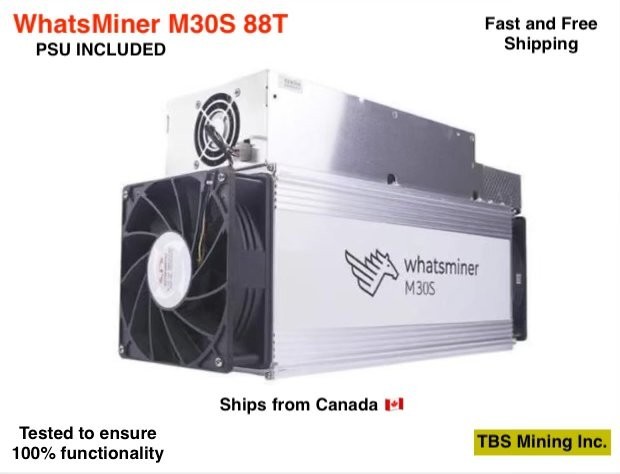 MicroBT WhatsMiner M30S 88T - Used, Tested, Fast Shipping from Canada
