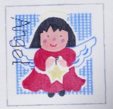 Needlepoint Hand Painted Jean Smith Angel Canvas Brand New 8" by 8"