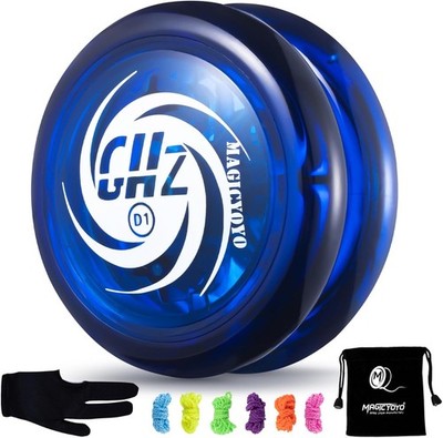 Reaktionsschnelles Anfänger-Yoyo für Kinder, Loop-Tricks üben, mit Tasche, Blau