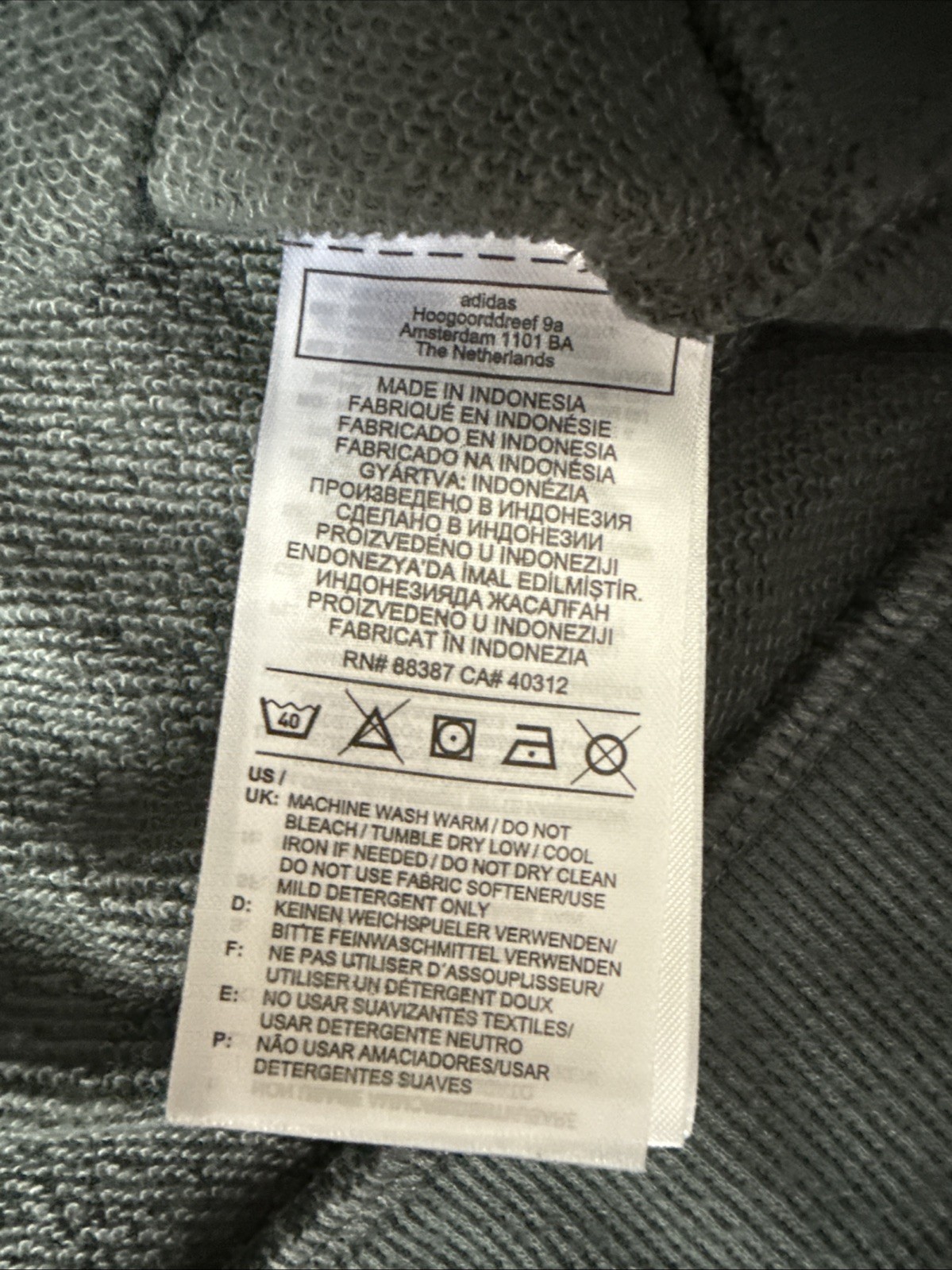 Adidas Hoodie Mens Medium Pull Over All Over Logo Spellout Sweatshirt Sweater thumbnail 7