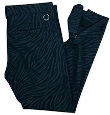 NEW Zara Womens Black Zebra Animal Print Slim-Fit Trousers Size 31Dress Pants