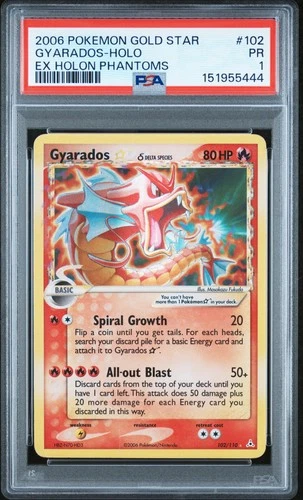 New Listing2006 POKEMON EX HOLON PHANTOMS GOLD STAR #102 GYARADOS-HOLO PSA 1