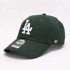 Los Angeles Dodgers '47 Clean-Up Hat Green, Adjustable Baseball Cap MLB
