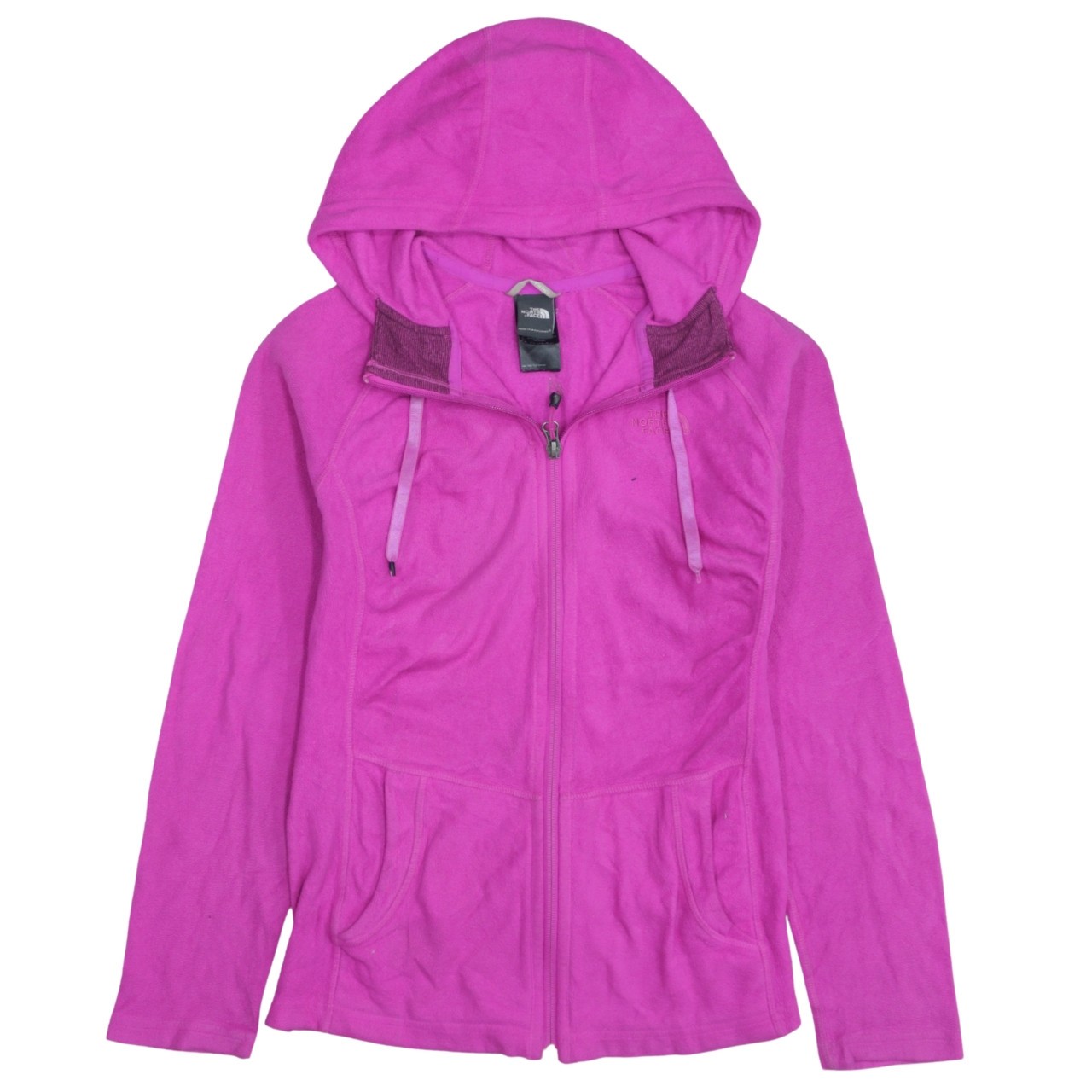 The North Face Womens Fleece Hoodie Pink Hooded Full Zip Pockets Logo Warm XS