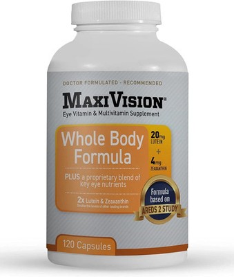 MaxiVision  AREDS 2 Whole Body Formula Eye Vitamins Lutein 1 Month 120 ct X 1/27
