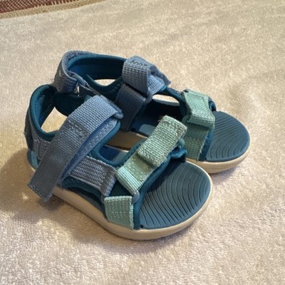 Cat & Jack Blue Adjustable Strap Sandals Hook & Loop Unisex Kids Size 7