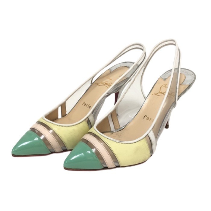 Christian Louboutin Air Chance Heel Pumps Slingback Sandal Size EU37 US7