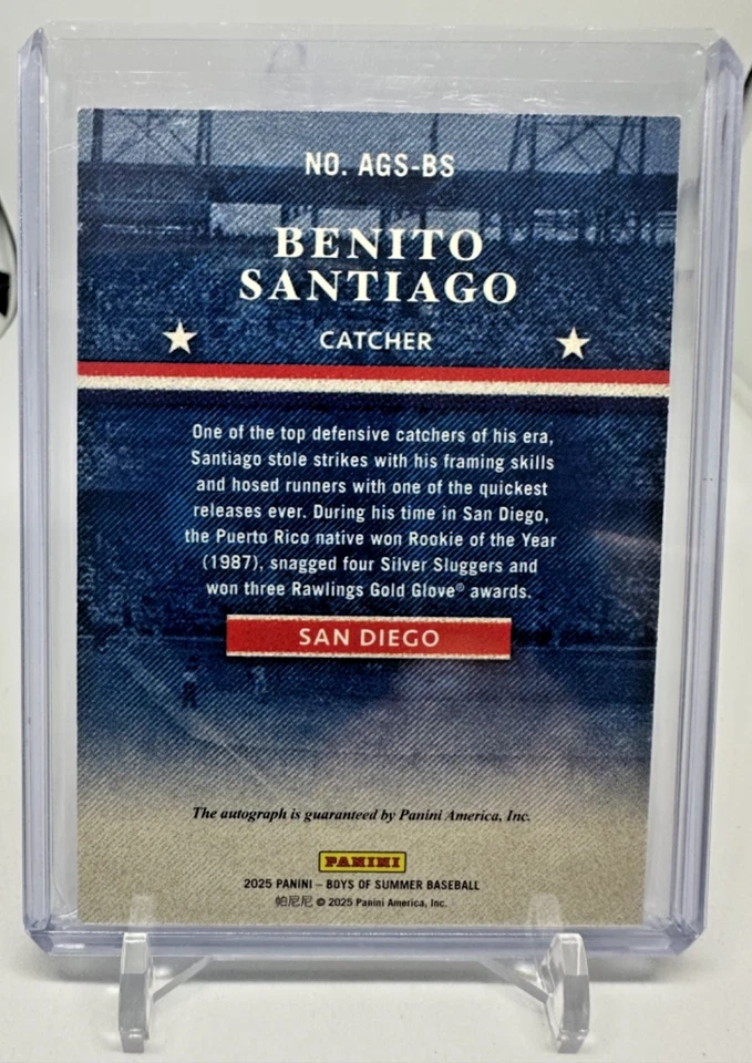 Boys of Summer 2025 #AGS-BS BENITO SANTIAGO American Glory Signatures 10/99 Foto 2 de 2