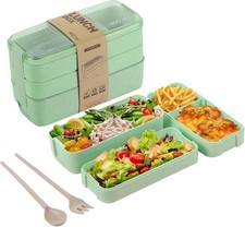 AsFrost 3-in-1 Bento Box – 900ML Japanese Lunch Box with Cutlery, Leak-Proof