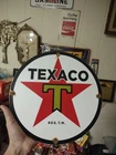 Vintage Original 1940s Texaco 12” Lubester Pump Plate Porcelain Advertising Sign