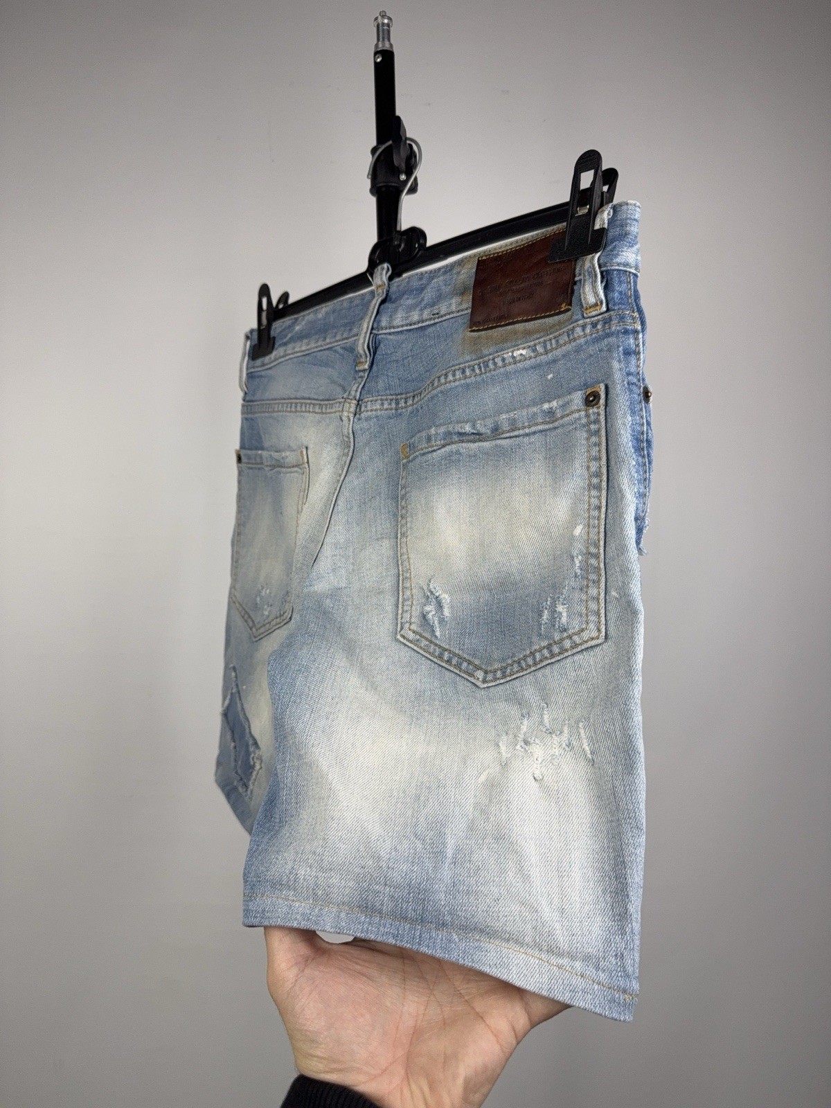 Dsquared2 Distressed Patchwork Denim Shorts Y2K I… - image 9