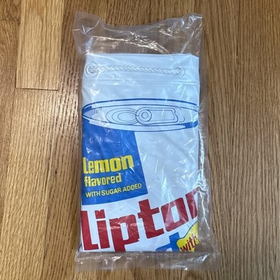 Vtg 80 s Inflatable Lipton Ice Tea Blow Up Ice Cooler w/Drawstring Promotional