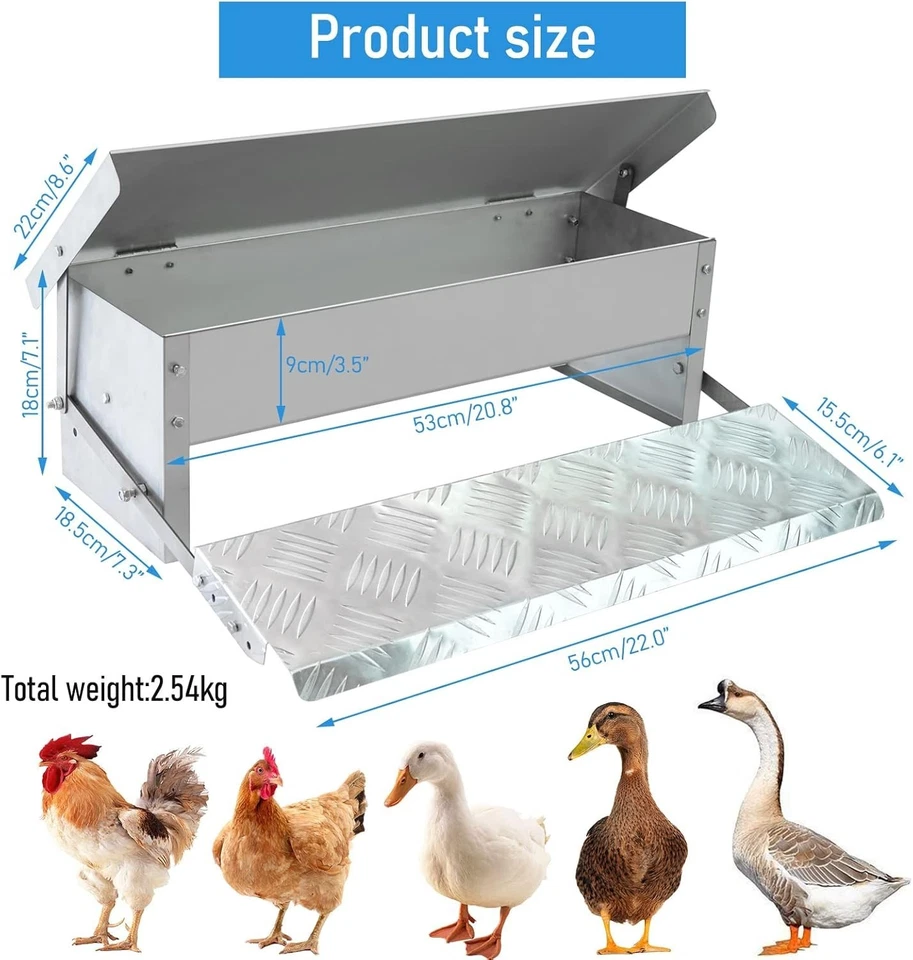 Automatic Chicken Feeder Rat-Proof Treadle Poultry Feeder Waterproof Steel 5kg - Image 4 of 4