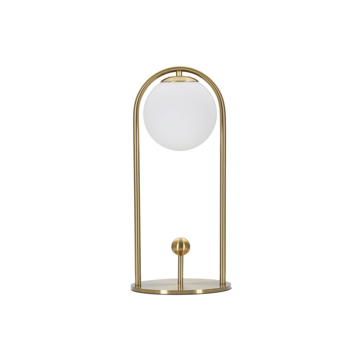 Lampe arc Luci 47cm blanc et or, éclairage doux contre la fatigue visuelle