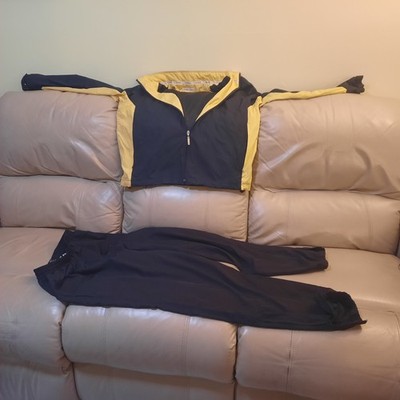 Tehama Mens Windbreaker LG Black/Yellow & Nike Agassi Sweat Pants Lg Black.