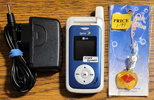 LG Fusic LX550 - Blue and White  Sprint  Very Rare Flip Phone - READ / Bundled