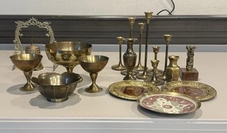 Lot of Brass Items 18 Beautiful Pieces VG Condt 3160grams Or 6.96lb