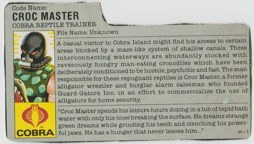 GI Joe ARAH 1987 Croc Master v.1 - File Card