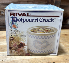 Vintage 1988 Rival Potpourri Crock Pot Blue Heart Country Cottage