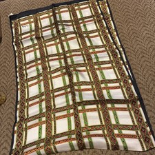 Vintage ECHO 100 Silk Scarf 46  X 15  Multicolor Line Pattern Made In Japan