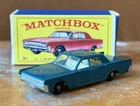 Vintage Lesney Matchbox 31 Lincoln Continental Toy Car w/ Original Box