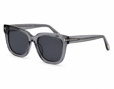 Tom Ford Sari Sunglasses TF690 Clear Gray/Black 53-20-145mm With Case New
