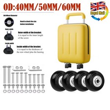 4x Replacement Travel Luggage Suitcase Wheels Axles Repair Kit Dia. 40/50mm/60mm