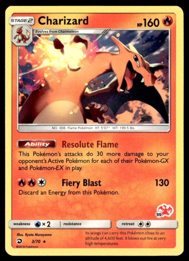 Charizard - 3/70 (#39 Charizard Stamped) Battle Academy NM Pokémon TCG