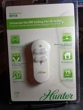 Hunter 99118 Universal Fan & Lights Remote Control and Receiver Combo New Sealed