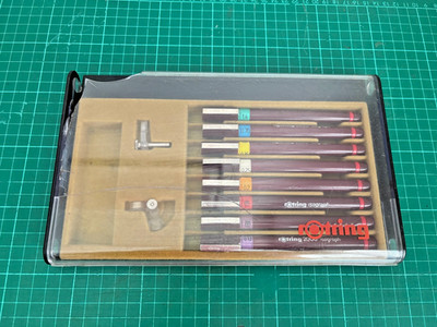 Rotring Isograph Zeichenstifte 8er Set verschiedene Federgrößen Tinte gebraucht Set #2