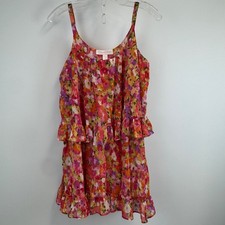 Oscar de la Renta Pink Label Floral Ruffle Chemise Blouse Small 682261T