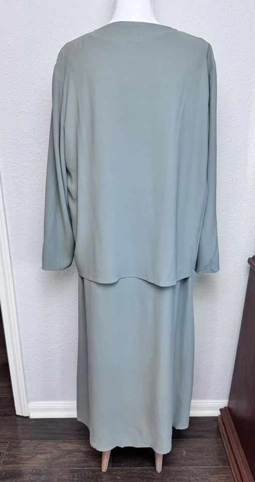 Vestido y chaqueta Eileen Fisher 2 piezas 100 % seda - Talla L Chaqueta - Talla M Gris Foto 3 de 4