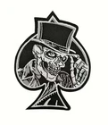 Skull Embroidered Iron-On Patch applique 4 x 3+1/8 inch FREE SHIPPING