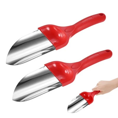 2 pièces  à Main en Acier Inoxydable 28 cm pour Jardinage [Rouge] - Photo 1/4