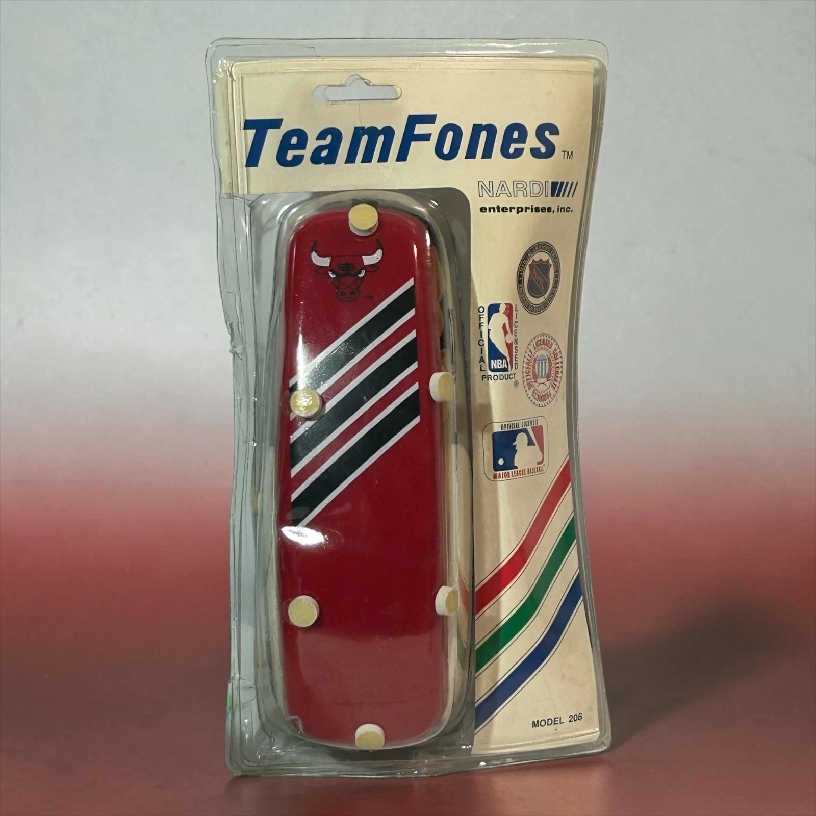 VTG Nardi Team Fones NBA Basketball Chicago Bulls Big Button Phone NIP! Telko - product detail image 1