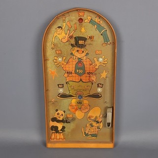 Antique Game Pinball Bagatelle Wood Metal Theme Circus Clown First ‘900